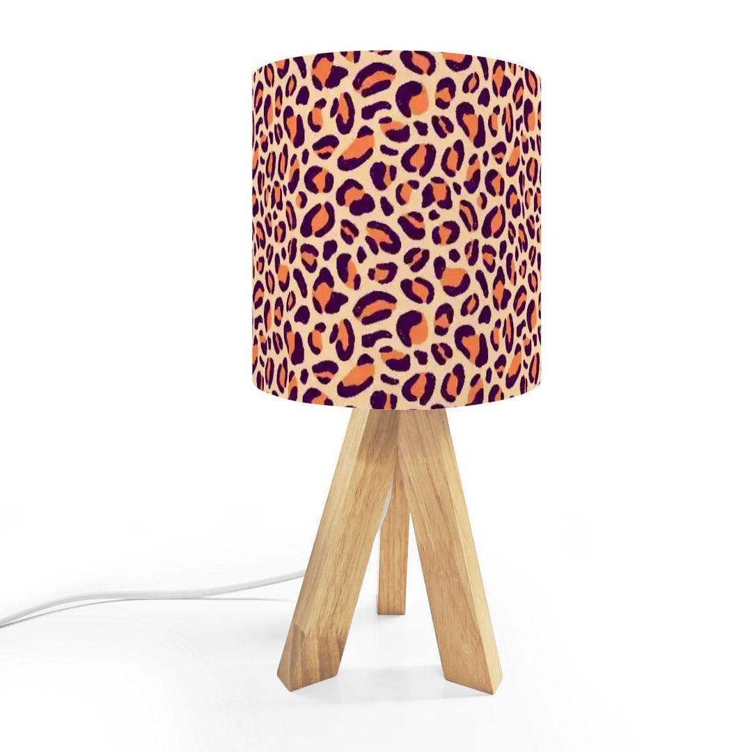 Elegant Tripod Table Lamp, Cheetah Print Shade, US Plug, Birthday Gift ...