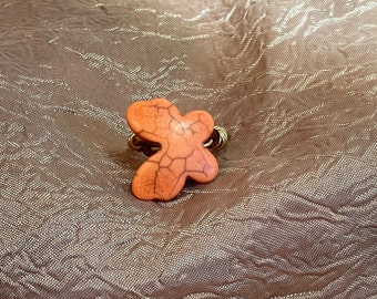 Orange Butterfly Stone Ring