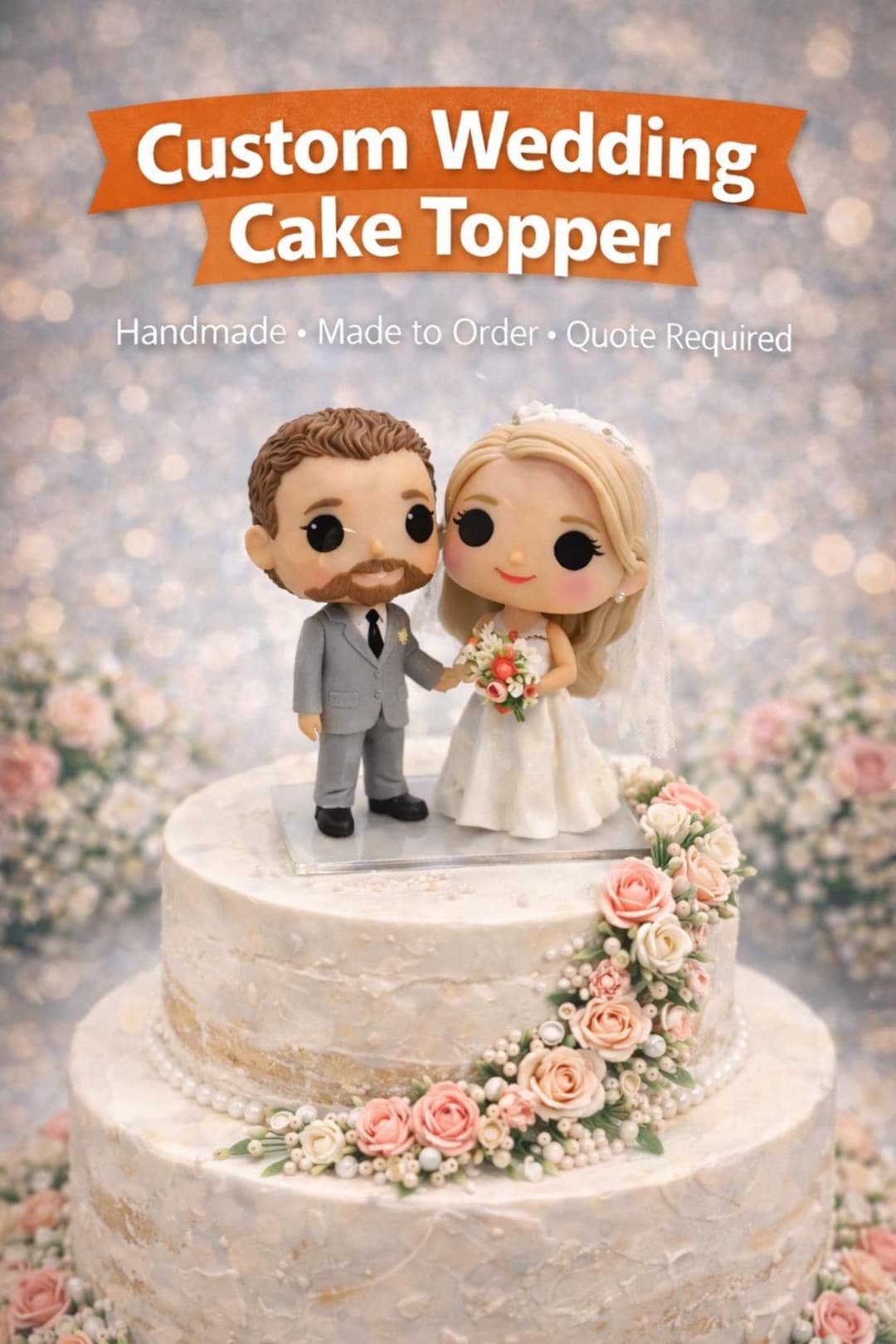 Custom Wedding Cake Topper From Photo | Personalized Bride & Groom ...