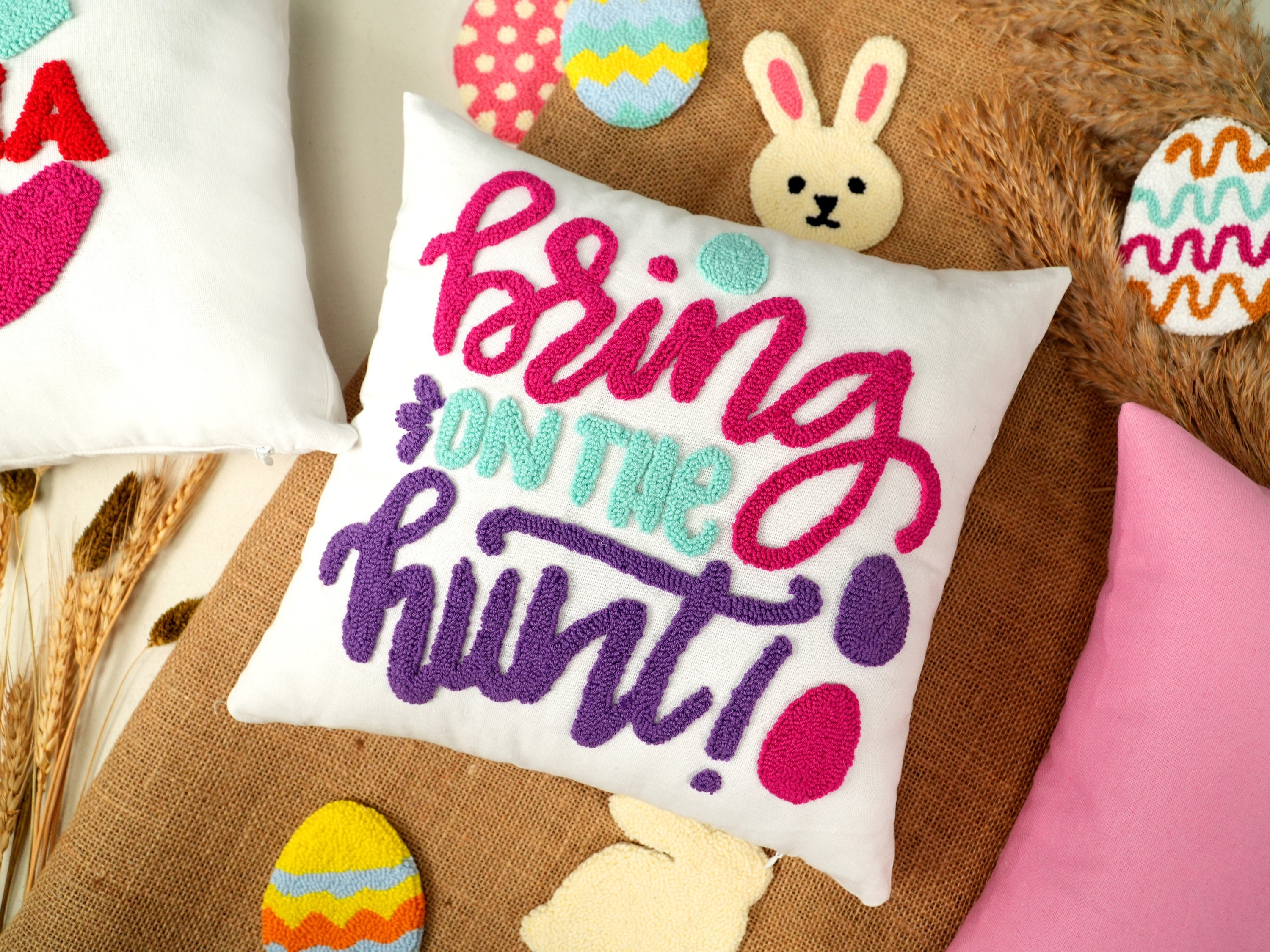 Custom Easter Scavenger Hunt Punch Needle Pillow Personalized - Etsy