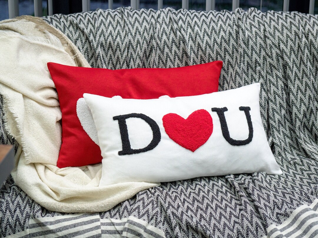 Couple Personalized Emboridery Pillow, Custom Couple Gift Pillow With