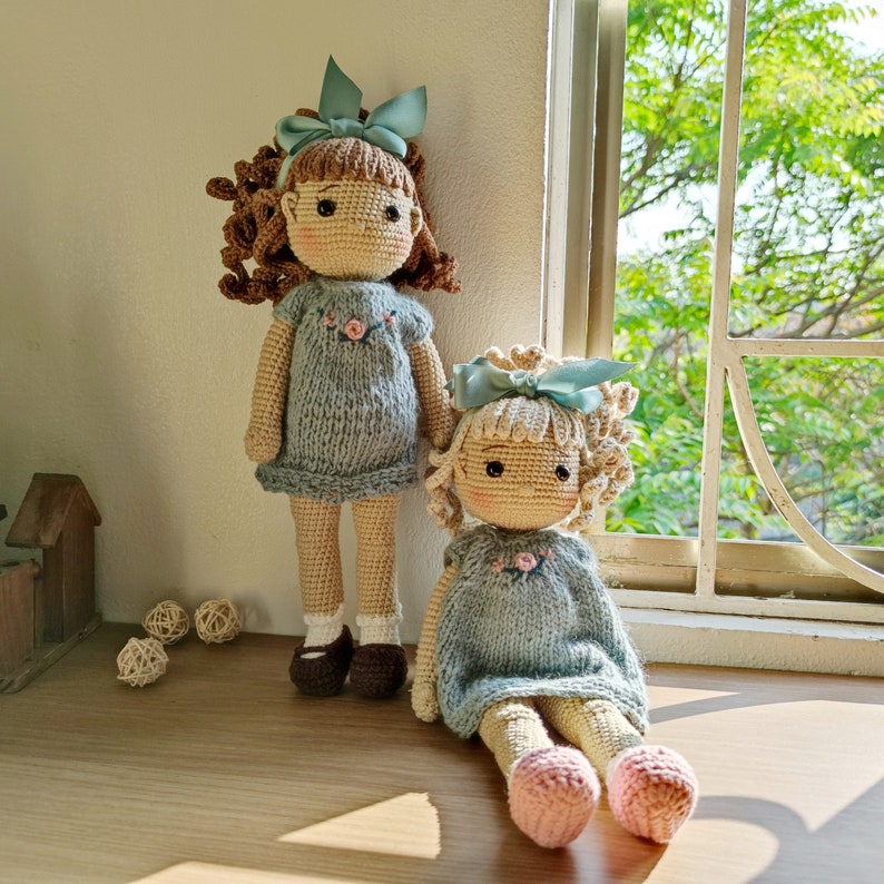 Muñeca crochet con conjunto removible, muñeca amigurumi en venta, regalo para niños, muñeca bebe hecha a mano, muñeca crochet con vestido, muñeca rubia imagen 3