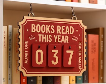 パーソナライズされた読書トラッカー - 今年読んだ本、本棚カウンター、本好きの装飾、本好きのギフト、読書家へのギフト、読書好きへのギフト