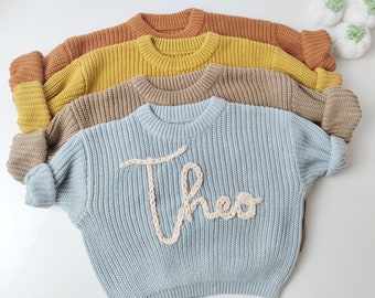 Personalisierter Pullover, gestickter Namenspullover, benutzerdefinierter Namenspullover für Baby, personalisiertes Babypartygeschenk, personalisierter Babypullover