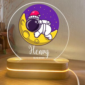 Astronauts Custom Night Light, baby custom night light, Nursery Room, Personalized Bedroom Led Light, Kids Gift Personalized, Custom Gift