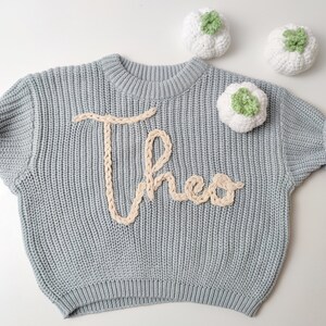 Personalized sweater, Embroidered Name Sweater, Custom name sweater for baby, Personalized Baby Shower Gift, Personalized Baby Sweater image 2