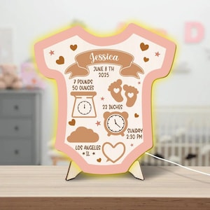 Custom Night Light Sign for Baby Girl, Toddler Bedside Night Light, Custom Name Lamp, Floral Night Light for Nursery Decor, New Baby Gift