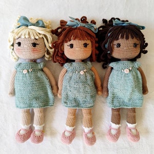 Poupée au crochet avec tenue amovible, poupée amigurumi à vendre, cadeau pour enfants, poupon fait main, poupée au crochet avec robe, poupée blonde Custom doll(1-2week)