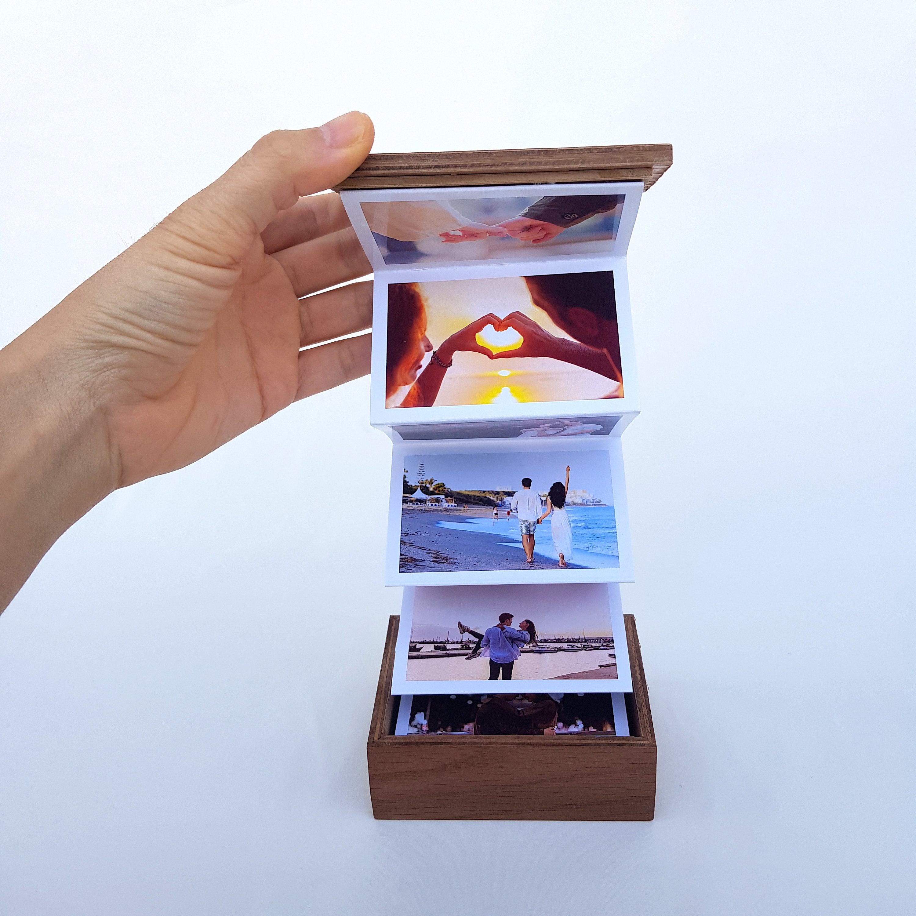 Caja de fotos extraíble personalizada de regalo, álbum de fotos desplegable  personalizado en caja, caja de fichas de memoria, caja de explosión