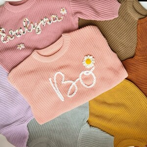 Personalized sweater, Embroidered Name Sweater, Custom name sweater for baby, Personalized Baby Shower Gift, Personalized Baby Sweater image 4