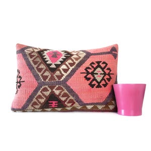 Lumbar kilim pillow, turkish kilim pillow, turkish pillow, vintage pillow, decorative pillow, pillow, bohemian pillow, kilim, 16x24 pillow