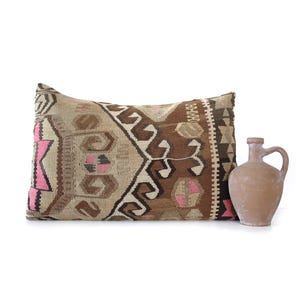 Lumbar kilim pillow, turkish kilim pillow, turkish pillow, vintage pillow, decorative pillow, pillow, bohemian pillow, kilim, 16x24 pillow
