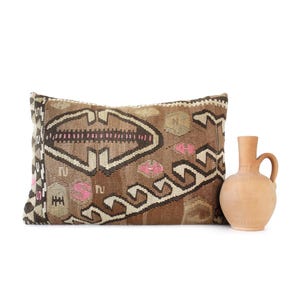 Lumbar kilim pillow, turkish kilim pillow, turkish pillow, vintage pillow, decorative pillow, pillow, bohemian pillow, kilim, 16x24 pillow