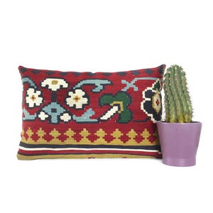 Lumbar kilim pillow, turkish kilim pillow, turkish pillow, vintage pillow, decorative pillow, pillow, bohemian pillow, kilim, 16x24 pillow