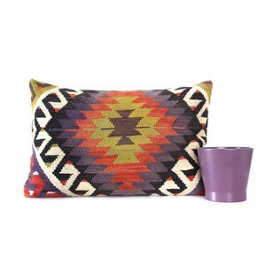 Lumbar kilim pillow, turkish kilim pillow, turkish pillow, vintage pillow, decorative pillow, pillow, bohemian pillow, kilim, 16x24 pillow