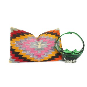 Lumbar kilim pillow, turkish kilim pillow, turkish pillow, vintage pillow, decorative pillow, pillow, bohemian pillow, kilim, 16x24 pillow
