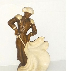 12&quot; Vintage MCM 1970&#39;s Ceramic Matador Bull fighter