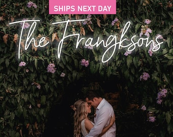 Neon Sign Custom Wedding, Neon Sign Custom Name, Custom Neon Sign, Battery Operated, Custom LED Neon Sign For Wedding, Free Remote Dimmer