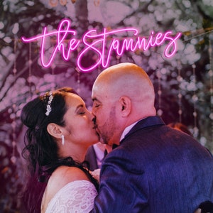 Sinal de néon personalizado, recepção de sinal de néon de casamento, sinal de néon de feliz aniversário, sinal de néon com nome de néon, sinal de LED, sinal de néon personalizado, sinal de néon para casamento