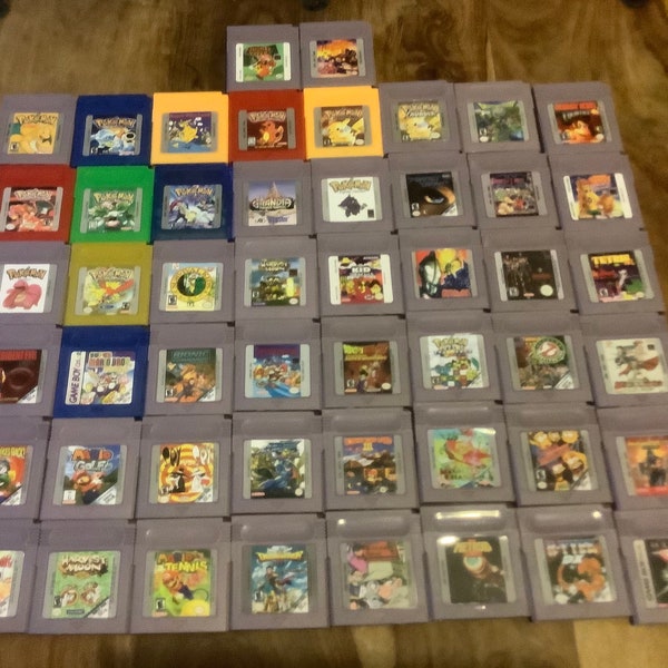 Cartouches de jeu couleur Nintendo gameboy, pokemon, super mario, tetris, donkey kong, récolte lune, simpsons et bien d'autres, choisissez votre jeu
