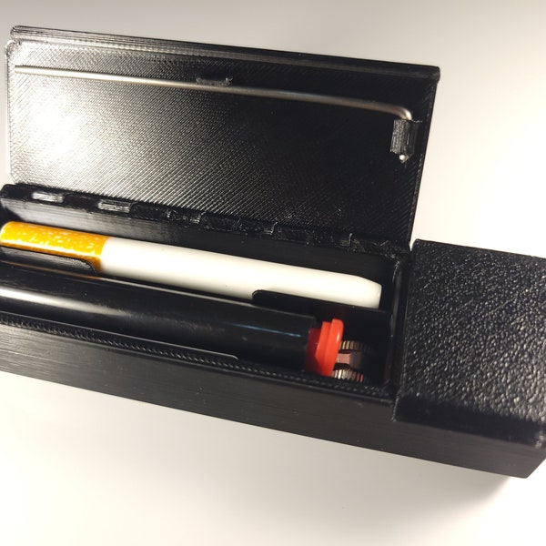 3D Printed Dugout Box, Weed / Marijuana / Tabaco ( pipe, lighter, cleaner rod, storage )