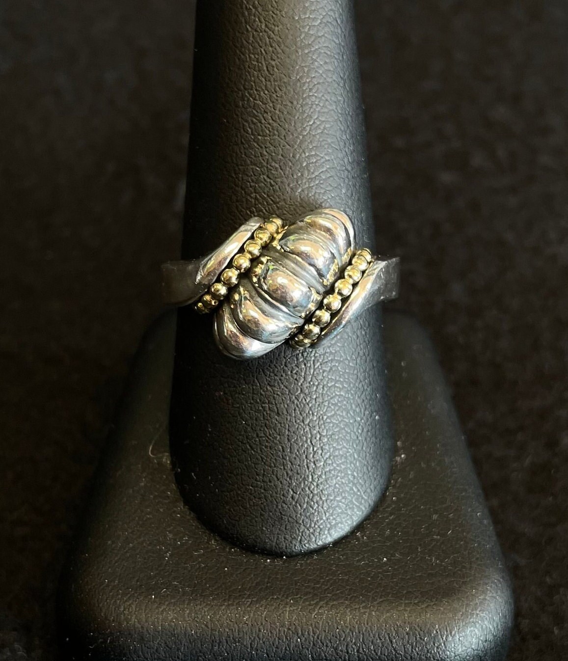 LAGOS CAVIAR Ring 750 18k Yellow Gold 925 Sterling Silver LAGOS CAVIAR Ring 750 18k Yellow Gold 925 Sterling Silver