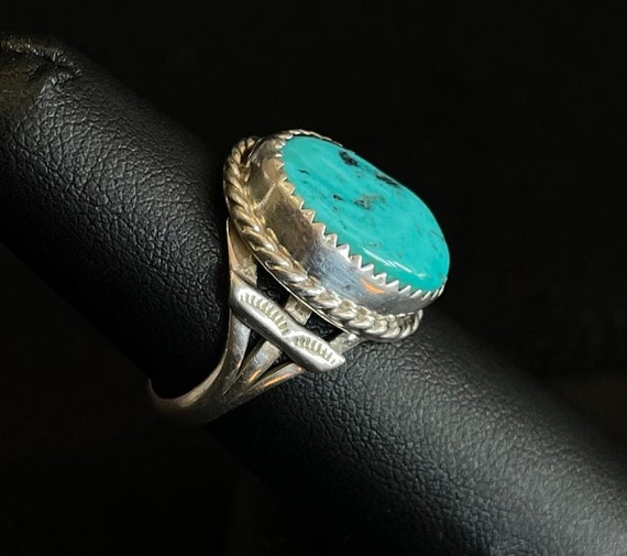 Native American Sterling Silver and Oval Turquois… - image 2