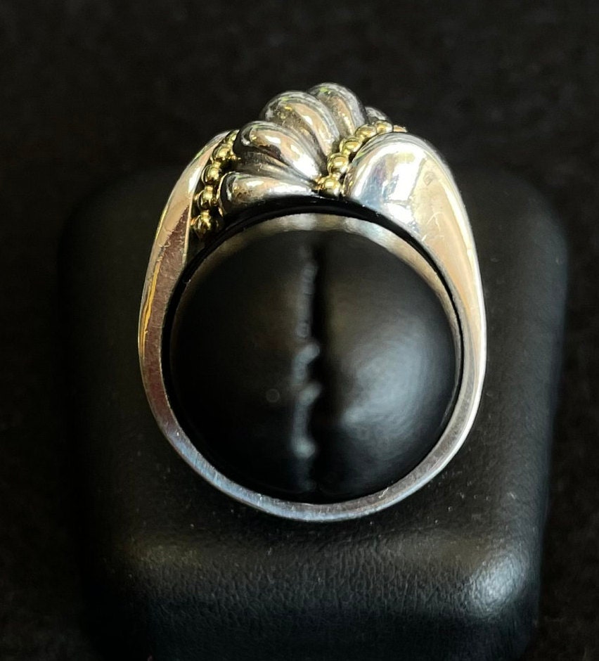 LAGOS CAVIAR Ring 750 18k Yellow Gold 925 Sterling Silver LAGOS CAVIAR Ring 750 18k Yellow Gold 925 Sterling Silver
