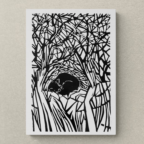 Katze Postkarte "Sleeping Beauty" von Künstler Michael Goepferd in DIN A6