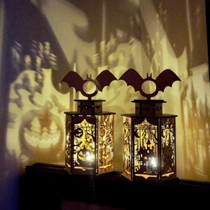 Halloween Lantern w/ LED candle light