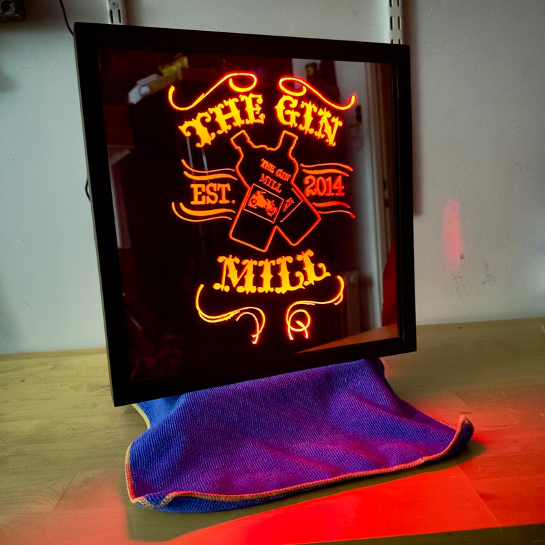 Sign Led Mirrow Custom Rgb Led Mirror Sign W/ Your Logo or Design 12