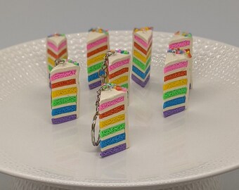 Rainbow Cake Keyring