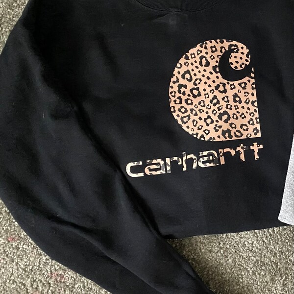 Carhartt Sweatshirt Cheetah Print Etsy