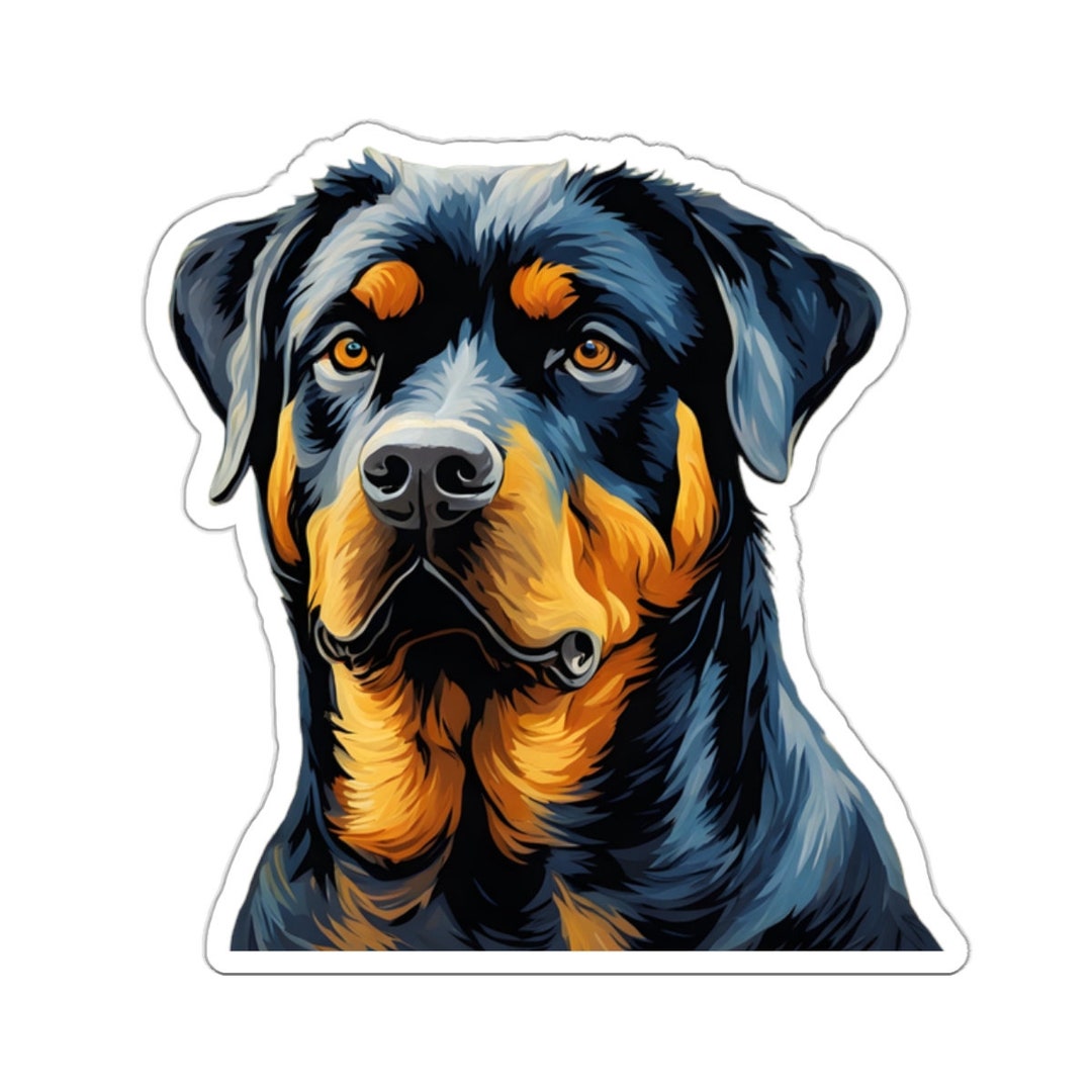Van Gogh Rottweiler Sticker | Glossy Vinyl Art Decal - Etsy