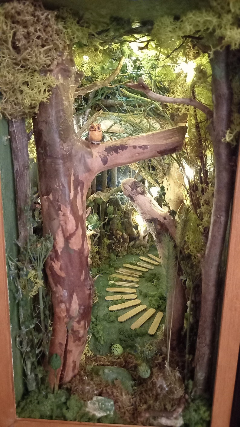 Handmade Enchanted Forest Book Nook With LED Light Booknook Etsy