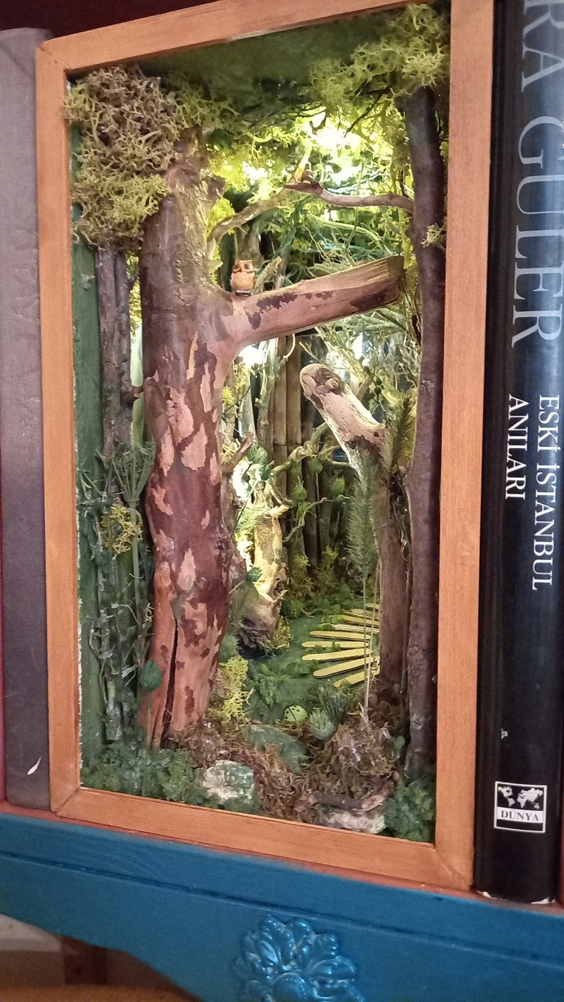 Handmade Enchanted Forest Book Nook With LED Light Booknook Etsy
