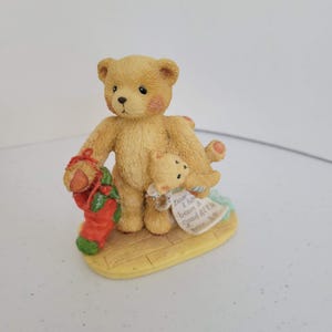 Vintage Cherished Teddies Jacob &#39;Wishing for Love&#39; Christmas Holiday Bear Collectible Figurine