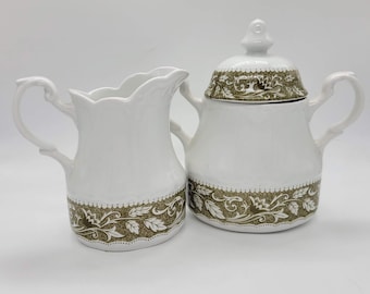 J & G Meakin Sterling Ironstone Milchkännchen und 2 Zuckerdose mit Deckel