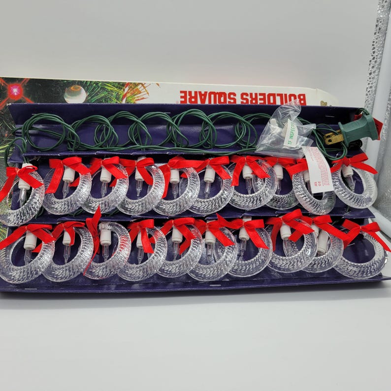 String Square Reflectors Vintage Builders Square Wreath Reflectors Christmas Lights Taiwan ...