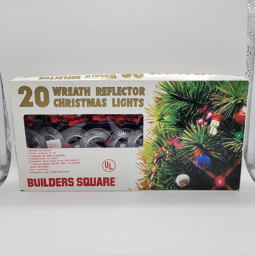 String Square Reflectors Vintage Builders Square Wreath Reflectors Christmas Lights Taiwan ...