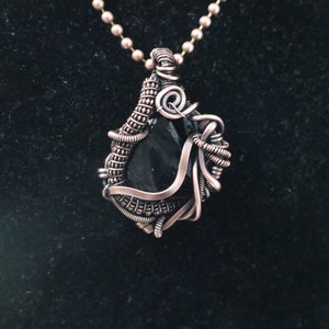 black obsidian copper necklace pendant protection grounding