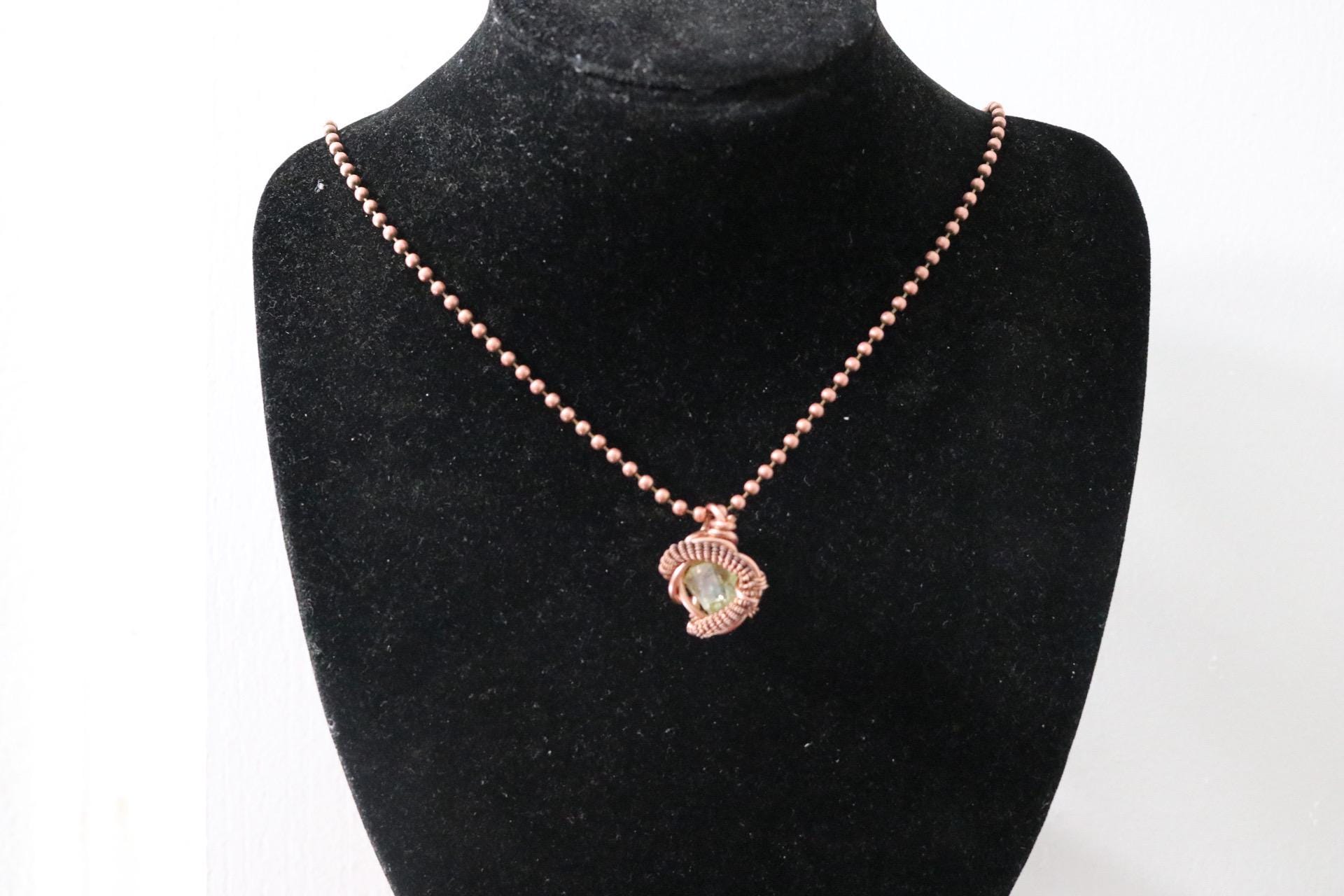 raw yellow apatite mini pendant deinty pure copper necklace included