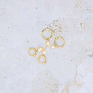 Apricot Dyed Freshwater Pearl Hinge Hoop