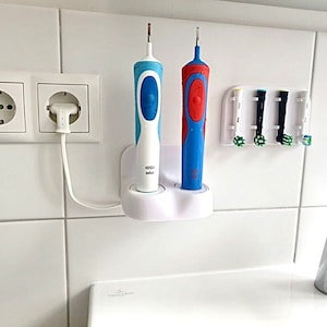 Wall Mounted Oral-B Charger Holder - Integrated Charger - 3D Printed - perfect for couples - clean look - smart design