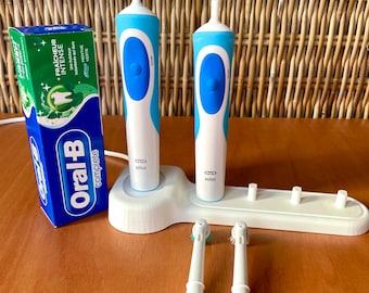 Soporte para cepillo de dientes eléctrico - Oral-B - Estación de acoplamiento - Cargador integrado - Impresora 3D - Accesorio de baño - Baño moderno