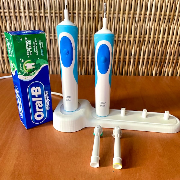 Porte-brosse à dents électrique - Oral-B - Station d'accueil - Chargeur intégré - Imprimante 3D - Accessoire de salle de bain - Salle de bain moderne