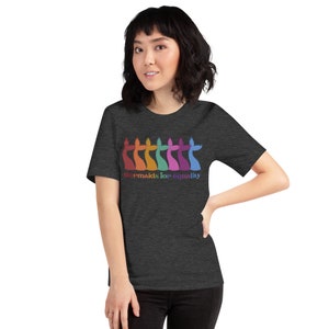 Mermaids for Equality Little Mermaid Inspired Pride T-Shirt - Rainbow Mermaid Tails Design