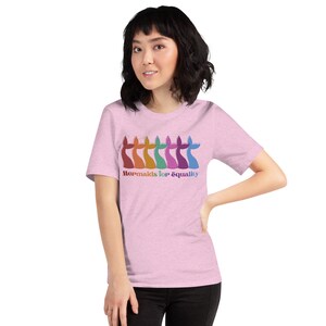 Mermaids for Equality Little Mermaid Inspired Pride T-Shirt - Rainbow Mermaid Tails Design