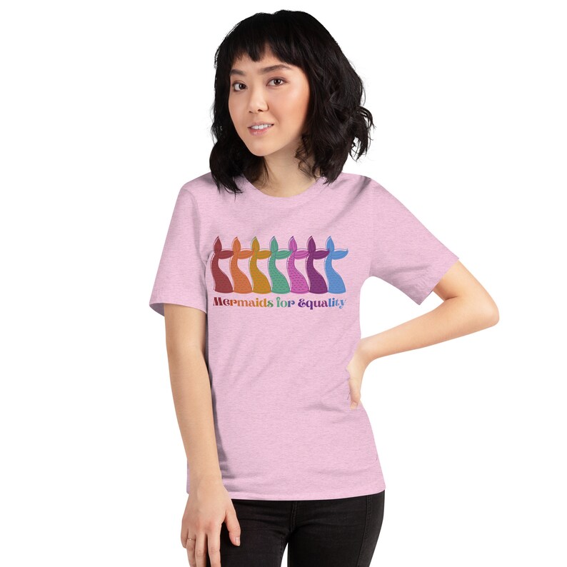 Mermaids for Equality Little Mermaid Inspired Pride T-Shirt - Rainbow Mermaid Tails Design