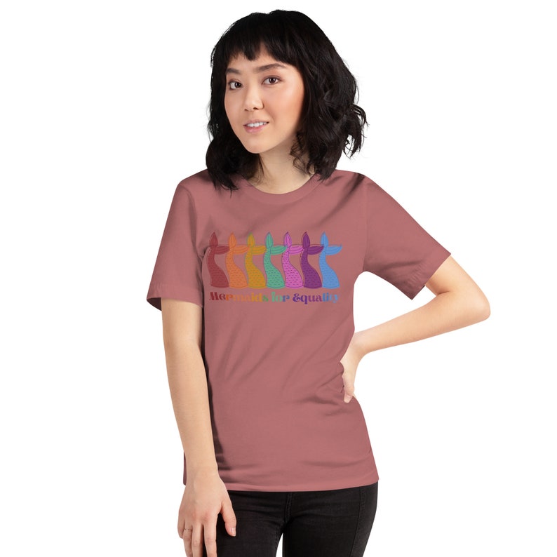 Mermaids for Equality Little Mermaid Inspired Pride T-Shirt - Rainbow Mermaid Tails Design
